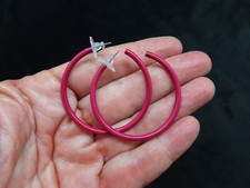 Vintage Pink Large Hoop Pierced Earrings