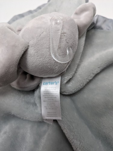 NEW Carters Grey Elephant Plush Security Blanket Lovey NWOT - Picture 6 of 7