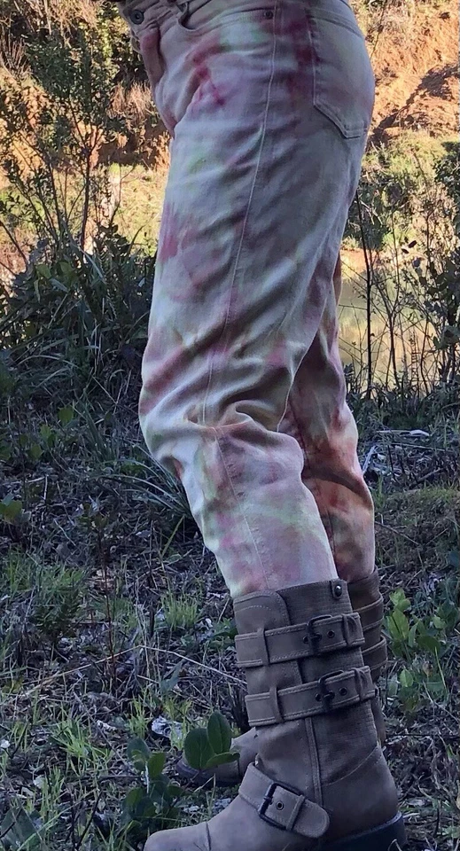 领带染色 Bill Blass 牛仔裤女式 8 码 — 第 3/4 张图片