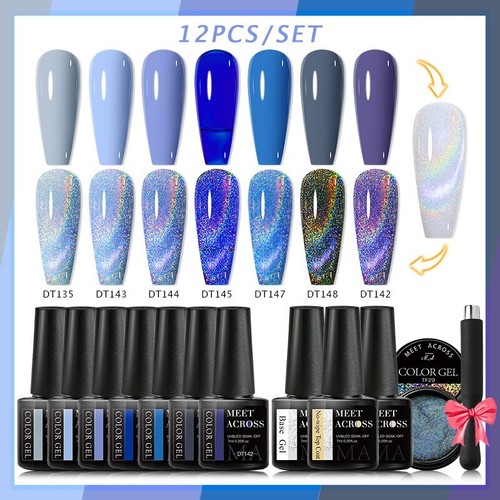 Green Purple Nail Gel Polish Set Kit Soak Off UV LED Gel Nail Art Varnishes - Picture 27 of 49