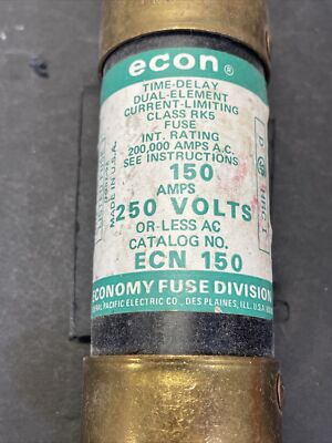 Econ ECN150 Time Delay Dual Element Fuse, Class RK5, 150 Amp, 250V, Tested