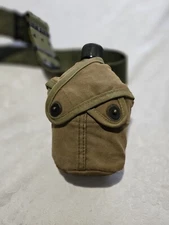 Original WW2 USMC Dog Ear Canteen 1944 Vollrath USGI With Belt. 