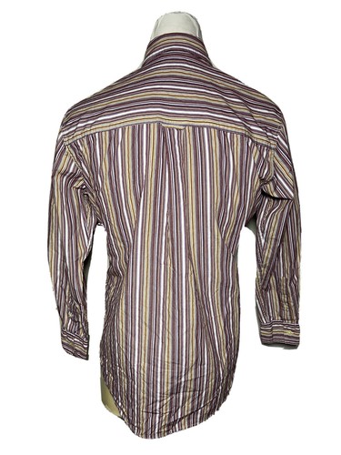 Chaps Medium M Maroon Red Gold White EASY CARE Men's Casual Button-Down Shirt - Picture 2 of 4