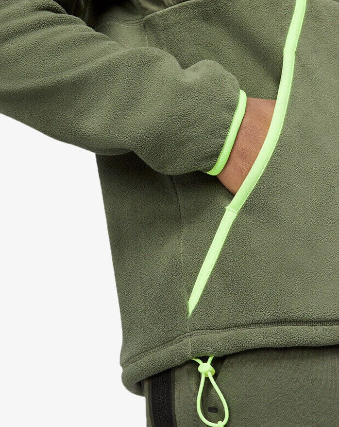 Men s Nike Polar Fleece Half Zip Winterized Pullover S Green Volt Sweatshirt
