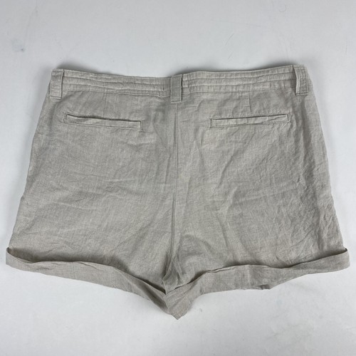 GAP Outlet Damen 12 Flachs Leinen Baumwolle khaki Bündchen Shorts Taschen Kordelzug - Bild 5 von 5