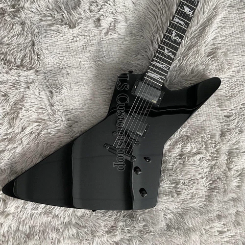 Man To Wolf James Hetfield Explorer Black Electric Guitar Solid Body Fast Ship