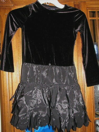 Mädchen Gr. 6 schwarz Flapper Rüschen Kleid Velour Winter Langarm Kinder Place - Bild 1 von 1