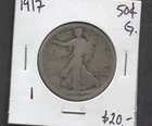 1917- Silver Walking Liberty Half Dollar- G