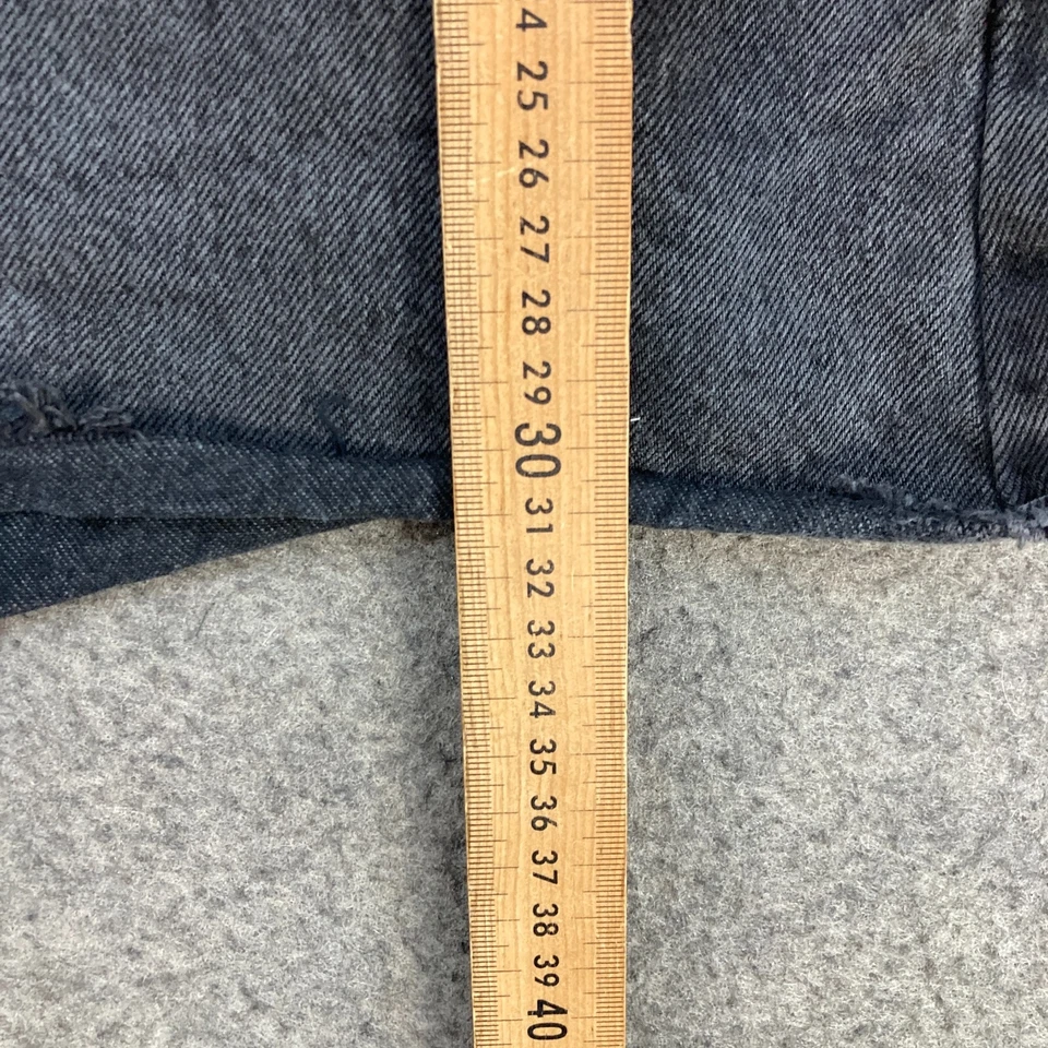 Pantalones cortos de mezclilla para mujer Insight talla 28 negros dobladillo deshilachado cintura alta verano 51633 Foto 4 de 4