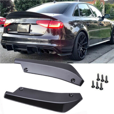 Gloss Black Rear Bumper Diffuser Lip Canard Splitter For AUDI A3 A4 A5 A6 A7 B8