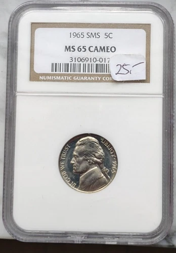1965 Jefferson Nickel SMS MS 65 Cameo NGC