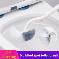 S Shaped Toilet Brush Wall-Mounted Cleaning Brushes Long Handled Soft Bristles