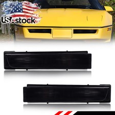 2x Smoked Lens Front Bumper Fog Running Signal Lights For 1984-1990 Corvette C4 2x Smoked Lens Front Bumper Fog Running Signal Lights For 1984-1990 Corvette C4