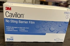 3M 3344 Cavilon No-Sting Skin Barrier Film Wipe Sterile 30 Count Boxed EXP 2028