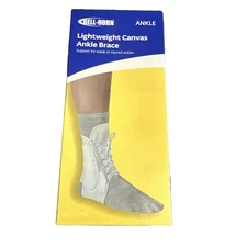DJO Bell-Horn Lightweight Lace-up Sprain Ankle Brace White Medium Excellent