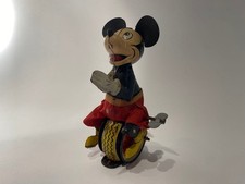 Mickey Mouse Unicyclist Tin Toy LINEMAR Vintage 1958 Rare Working