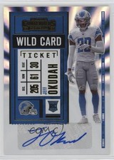 2020 Panini Contenders Variation Wild Card Ticket Jeff Okudah Rookie Auto RC 0c4. rookie card picture