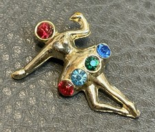 Vintage Ballerina Ballet Dancer Gold Tone Col...