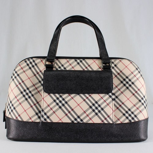 BURBERRY Nova Check Handbag Black Excellent Condition