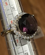 Sterling Silver 925 Stamped White And Purple CZ Ring Size 6 1/2