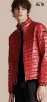 Burberry Brit Red LightweightQuilted Down Jacket.