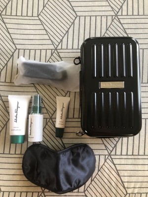 Eva air x Salvatore Ferragamo Royal Laurel, amenity kit hard shell case