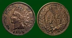1906 1907 Indian Head Penny Brown Copper Cent Very Fine-EF Readable Liberty