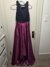Betsy Adam Evening Gown, Modest Prom, Formal, High Low Dress Size 2, Wedding