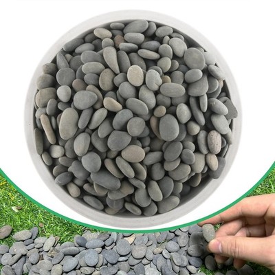 Natural Grey Pebbles 2.4LB, River Rocks, Landscaping, Garden Decor