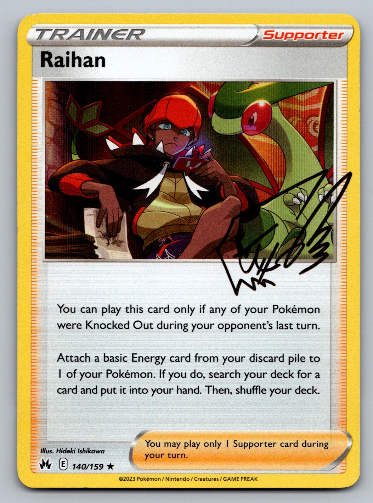 Pokemon Raihan Holo Rare Crown Zenith 140/159 NM