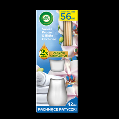 5908252018970 Air Wick Patyczki zapachowe Świeże Pranie i Biała Orchidea 42 ml 