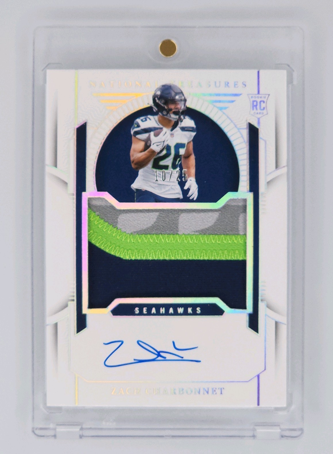 2023 National Treasures - Rookie Patch Auto Zach Charbonnet #196 Silver /25