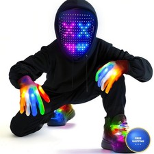 3 Set Halloween Gesture Sensing LED Mask Glow Skeleton Gloves  Shoelaces