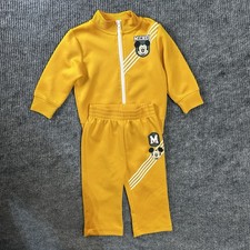 Disney Mickey Mouse Tracksuit Toddler 2T Yellow Zip Up NWOT