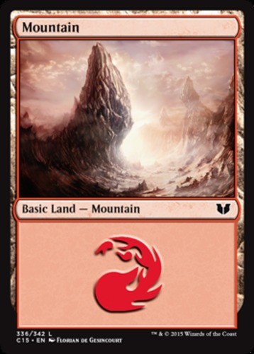 Mountain (336) Light Play, English Commander 2015