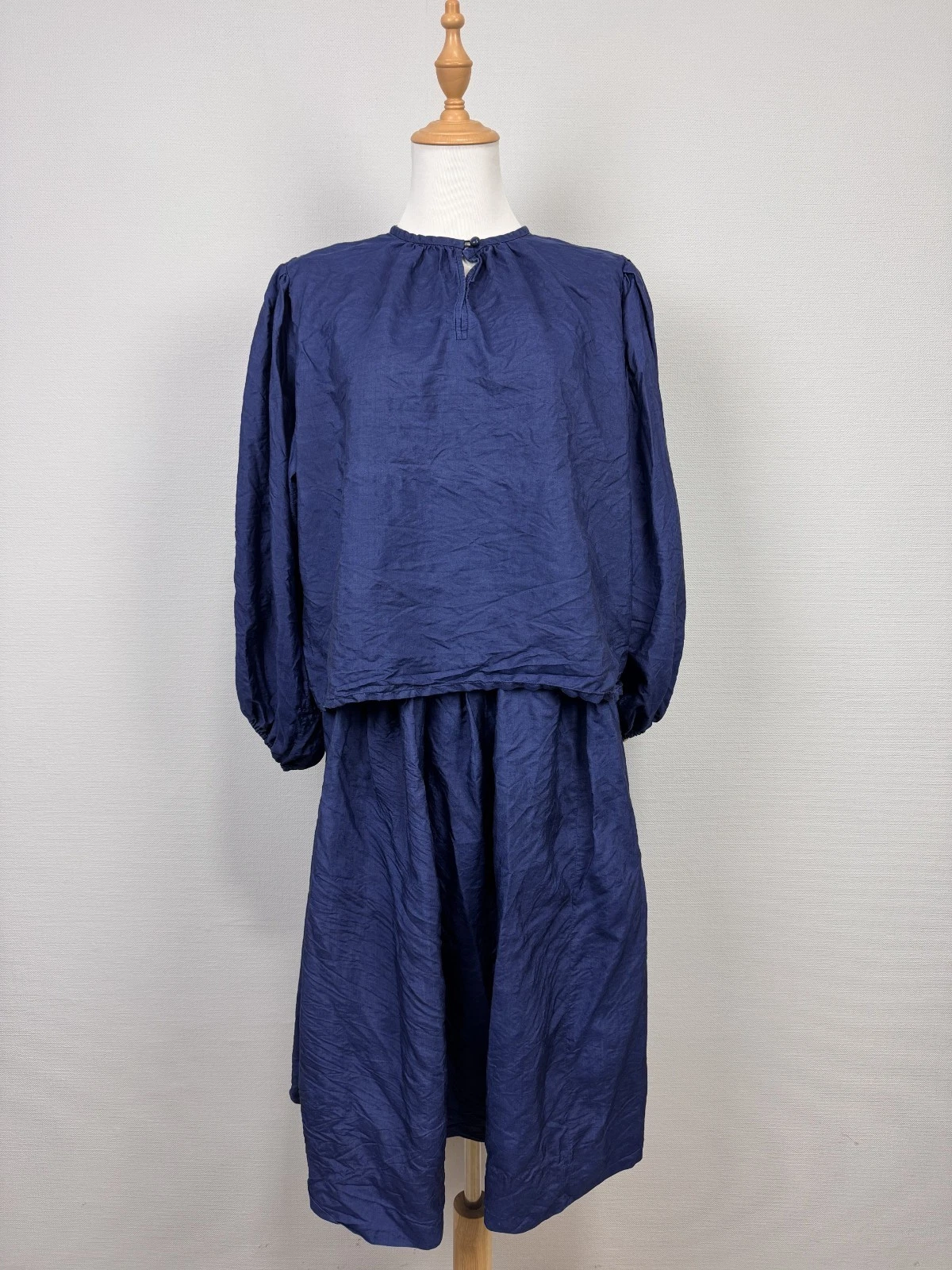 Saint Laurent — Rare 80's SAINT LAURENT Rive Gauche 100% Silk Blue Blouse and Skirt Suit Sz 40