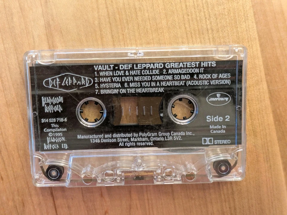 Def Leppard Vault Greatest Hits 1980-1995 Cassette Tape (1995) - Image 2 of 4