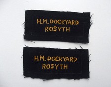WW2 HOMEFRONT C.D H.M DOCKYARD ROSYTH PAIR OF CLOTH BADGES