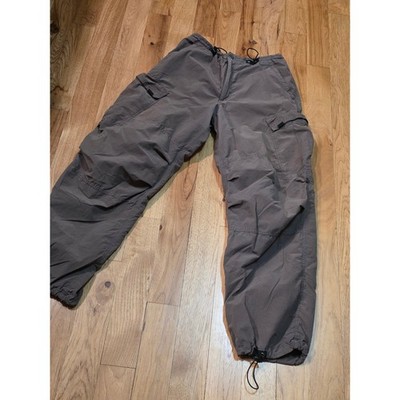 Utility Mens Brown Cargo Pants Techwear Gorpcore Bungee Hem Drawstring 30x30