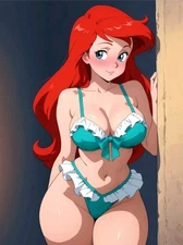 2.5x3.5" Aceo Print HD Mini Photo Cartoon Waifu Princess Ariel