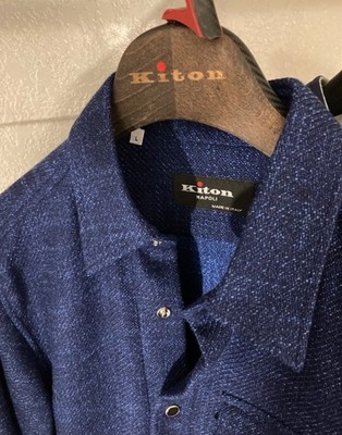 Gorgeous KITON Mens Virgin WOOL Silk Cotton Cashmere Long Sleeve Shirt L - NWT