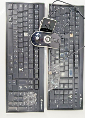 2 Gyration Wireless Keyboard & Air Mouse Set AS04108 AS04024 With Dock For Parts