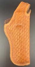 Nice OLD WEST Leather Gun Holster- Basket Weave -Hand Crafted in Mexico-38/357