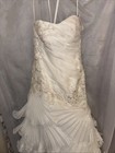 Galina Signature Wedding Dress Gown White Beads Tulle Davids Bridal SZ 4 Bag NWT — photo 2
