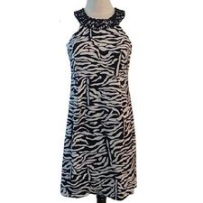 INC International Concepts Zebra print Dress with Beaded neckline, size 4