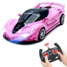 Pink Rechargeable Electric RC Racing Remote Control Car for Girls Kids