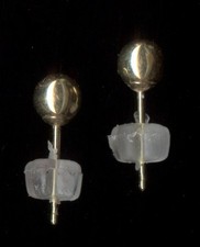 14K Fine Solid Yellow Gold 4mm Round Bead Ball Stud Earrings Ud