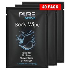 Shower Body Wipes, 40 Individually Wrapped Personal Hygiene Body Wipes for Wo...
