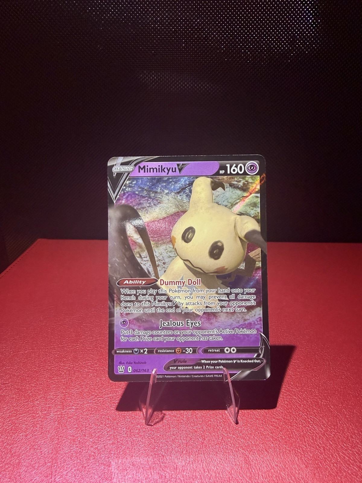 Pokémon TCG Mimikyu v 062/163 SWSH: Battle Styles Ultra Rare Near Mint Condition