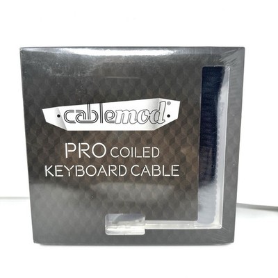 CableMod Pro Coiled Keyboard 150cm Cable Sterling Foil Black USB A to USB Type C
